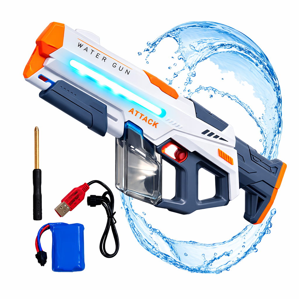 Electric Automatic Water Gun for Kids – Rechargeable Battery Powered Water Blaster Toy
